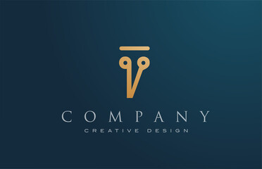 V gold golden alphabet letter icon logo design. Lettering and corporate. Elegant identity template with creative text