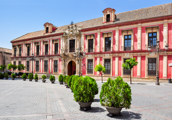 Archbishop palace on Virgen de los Reyes square in Seville, Spain