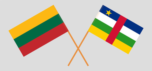 Crossed flags of Lithuania and Central African Republic