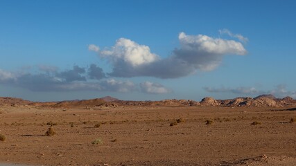 Road to the blue desert in Sinai in Egypt