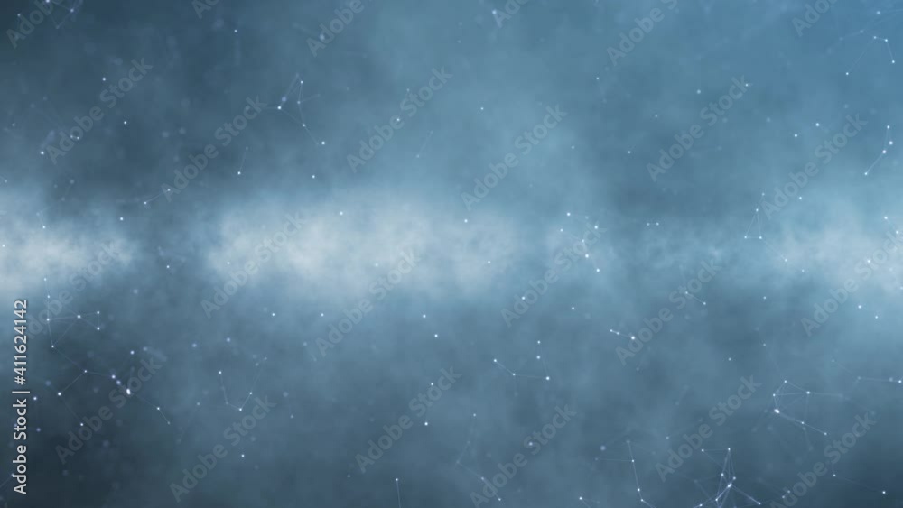 Poster abstract mystic cyber space with flicker dots, lines copy space animation background.