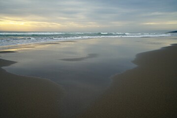 Evening before sunset at the sea. Adriatic sea, beach.