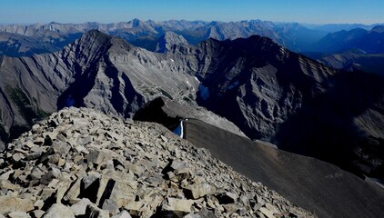 Fototapeta na wymiar View towards Mount Kidd at the summit of Mount Bogart Alberta Canada OLYMPUS DIGITAL CAMERA
