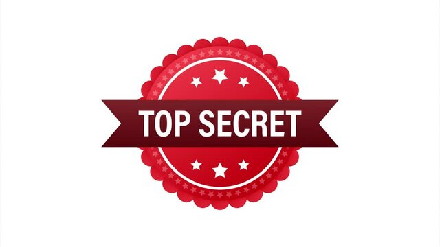 Top secret red label, stamp on white background. stock illustration.