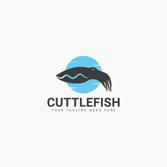 Cuttlefish logo vector illustration design