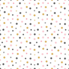 Abstract seamless pattern with coloured dots on white background
