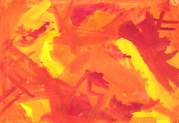 Obraz premium abstract background, brush strokes, bright background for festive, clear illustration in bright light colors green, red, orange, yellow. pattern. children's party Artistic strokes with brush, marker