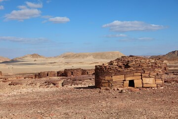 Old stone made Nawamis structures in Sinai in Egypt