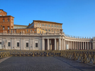 Fototapeta na wymiar Famous St. Peters square or Piazza San Pietro in Rome