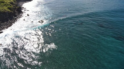Fototapeta na wymiar Aerial views of Lipoa point in West Maui during a winter swell 21