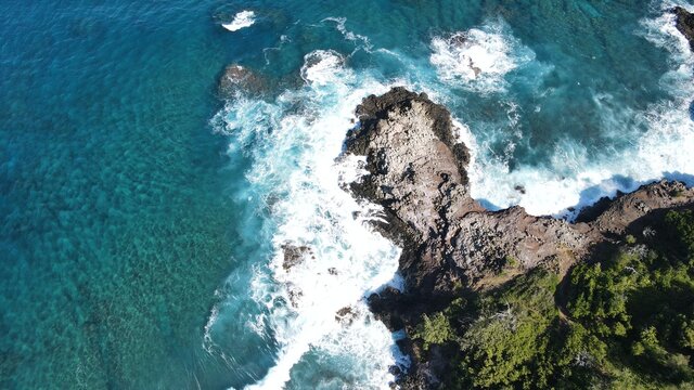 Aerial views of Lipoa point in West Maui during a winter swell 13 © zane