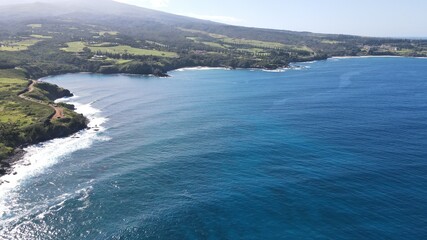 Aerial views of Lipoa point in West Maui during a winter swell 3