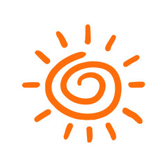 Sun icon as spiral on isolated background