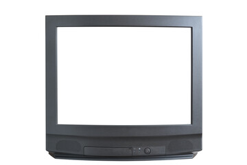 Old tv on isolated. Retro technology concept. Blank screen for text.	