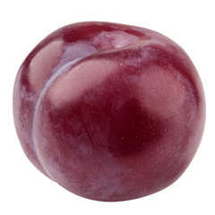 plum isolated on white background, clipping path, full depth of field