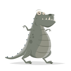 funny cartoon illustration of a dinosaur