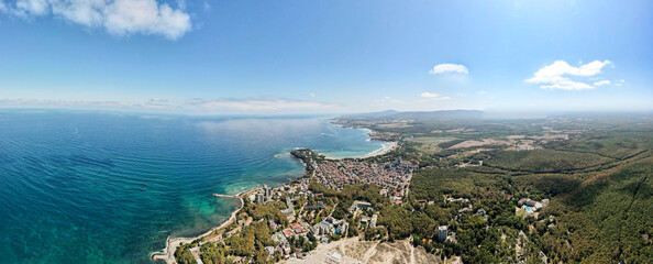 Aerial Panoramic view of town of Kiten, Bulgaria