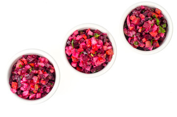 Beetroot diet dishes. Vegetarian vegetable salad