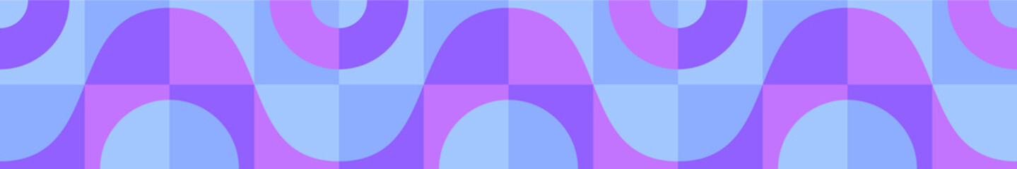 Decor. Scandinavian seamless pattern for ceramic tiles for 3D project. Tile design for bathroom and kitchen. Geometric decor. Blue. Pink. Wave. Fashionable pastel color combinations.