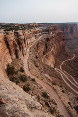 Layers of Shafer Trail in Canyonlands National Park, Utah - 411641703