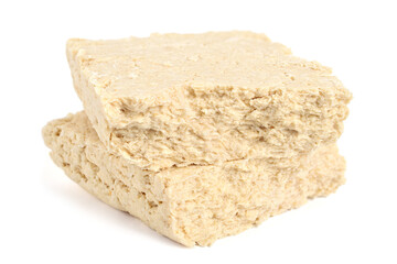 Sesame Tahini Halva (Halvah, Halwa). Isolated on White Background.