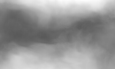 White gray smoke Isolated on black color dark horror background. Use for concept design Halloween...