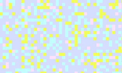 Abstract square pixel mosaic colorful background geometric seamless pattern in pastel colors. 8 bit