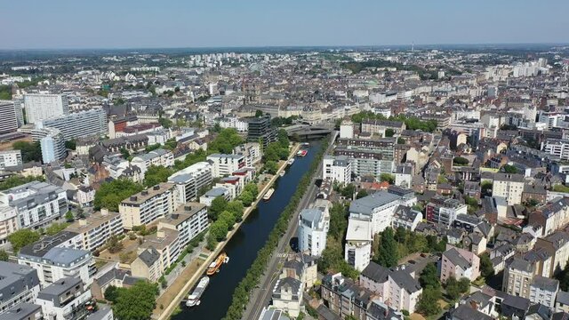 Scenic view of the city of Rennes in the Brittany region. France
