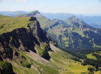 Panorama of the AlpThe Alps panorama from Hahnenköpfle mountain, Kleinwalsertal region, Austria