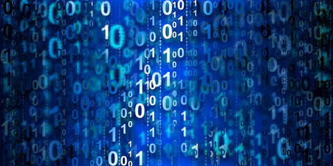 Data technology background. Big data visualization. Flow of data. Binary code. Background in a matrix style
