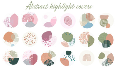 set of 18 abstract covers for social media highlights, blog and interface decor. EPS 10