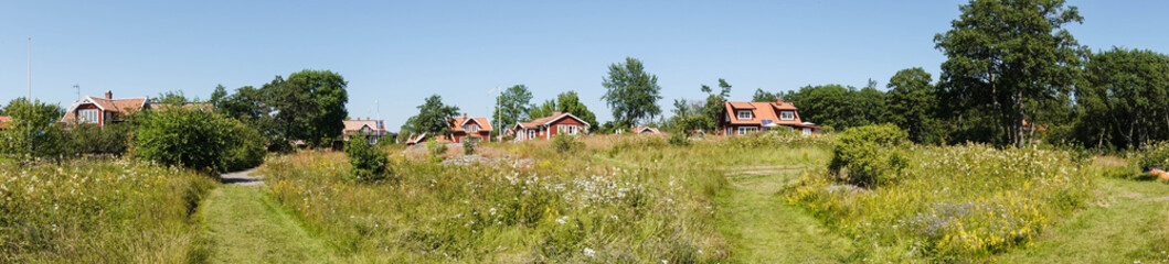 Small harbor on an island in the summer.