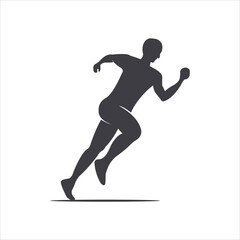 Run man athlete sport logo design vector template