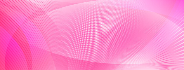 Abstract background made of curves and halftone dots in pink colors