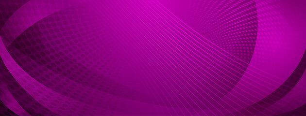 Abstract background made of curves and halftone dots in purple colors