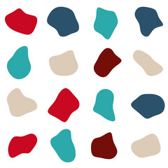 Abstract geometric rounded blobs set. Random shapes. Soft bubbles. Good for logo design or banners. Vector illustration.