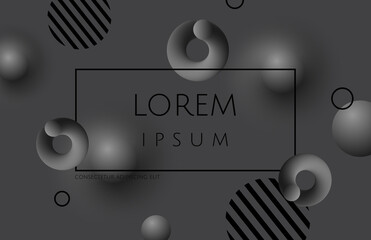 Abstract black background with soft fluid shapes. Vector template for placards, banners, flyers and presentations.