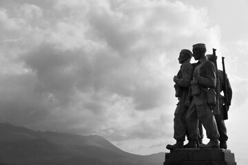 The Commando Memorial in Spean Bridge Lochaber Scottish Highlands Scotland United We Conquer