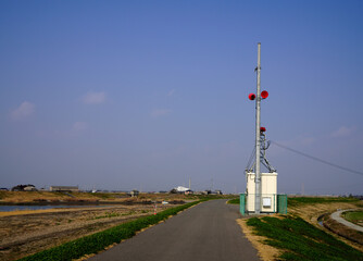 河川氾濫注意のための警報局、水害対策の危険水位警報局