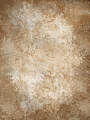 Watercolor brown old paper background texture. Aged worn out light beige white blank fresco parchment. Ancient antique rustic grungy retro manuscript scroll template.Textured marbled banner wallpaper.