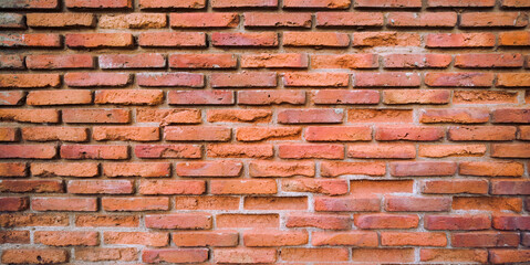 old red brick wall blank background