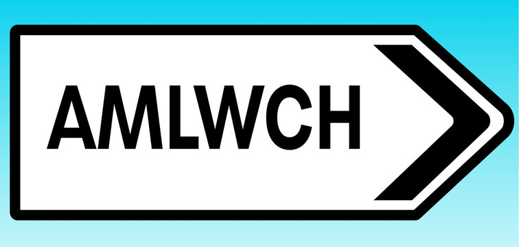 Amlwch Road sign