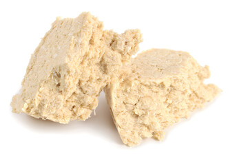 Sesame Tahini Halva (Halvah, Halwa). Isolated on White Background.