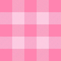 Valentines day tartan plaid. Scottish pattern in white and pink cage. Scottish cage. Traditional Scottish checkered background. Seamless fabric texture. Vector illustration