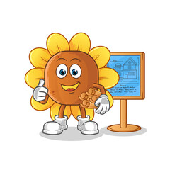 sun flower Architect illustration. character vector