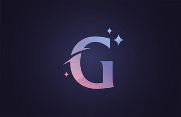 G beautiful alphabet letter logo for business and company in gradient pink blue. Creative lettering and corporate identity. Branding icon design