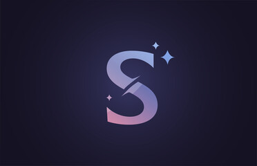 Fototapeta premium S beautiful alphabet letter logo for business and company in gradient pink blue. Creative lettering and corporate identity. Branding icon design
