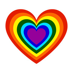 rainbow heart shape