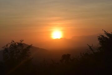 sunset in the mountains