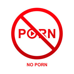 No porn sign isolated on white background.